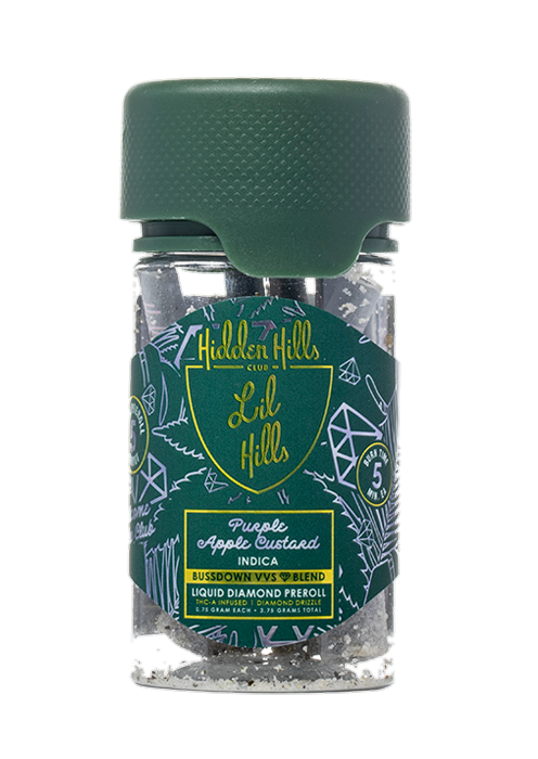 Hidden Hills Lil Hills Bussdown VVS Blend Liquid Diamond Pre Roll 3.75G / Purple Apple Custard-Indica